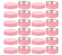 Sosoport 24 Pièces Boîte Ronde en Aluminium 15ml, Rose, pour Bougies | Design Simple, Usage Décoratif de Bureau, Rangement Multi-usage, Format Compact, Esprit Créatif