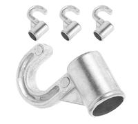 Sosoport 4 Pièces Crochets de Penderie Argenté pour Tringle 16mm en | Usage Multifonction, Installation Facile, pour Armoire et Placard, Support Robuste, Gain de Place