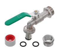 Sosoport Adaptateur de Robinet Double pour Réservoir Ibc, Vanne Métal | Cap Double Sortie, Embouts Plastiques Fournis, Installation Rapide, pour Irrigation Jardin et Récupération D'eau