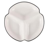 Sosoport Assiette Divisée en Céramique Blanche 3 Compartiments pour Portion Contrôle, Compatible Micro-ondes et Lave-vaisselle, pour Mariage et Petit-déjeuner Régime