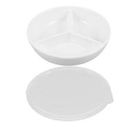 Sosoport Assiette en Céramique Blanche à 3 Compartiments pour Contrôle des Portions, Design Minimaliste, pour Restaurant et Décoration Cuisine, Dimensions 16,5x16,5x4cm