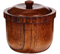 Sosoport Bocal à Vinaigre en Bois Marron, Récipient Scellé pour Sauce | Stockage de Liquides, Nettoyage Facile, Finition Lisse, Format Compact, Usage la Cuisine, Couleur Marron