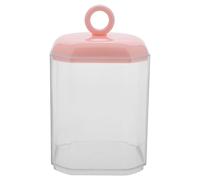 Sosoport Boîte de Rangement Cosmétique Petite Taille Rose avec Couvercle Étanche, Pot Transparent pour Cotons-tiges, Disques de Coton et Cure-Dents, Organisateur Polyvalent pour
