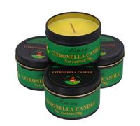 Sosoport Bougie Parfumée Longue Durée Décorative en Cire de Soja 4 Pièces Boîte en Étain, Facile à Transporter et Jardin et Barbecue en Plein Air