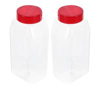 Sosoport Bouteilles D'assaisonnement Conservation Fraîcheur Lot de 2 en Plastique Transparent avec Double Bouchon à Bascule Cuisine et Restaurant