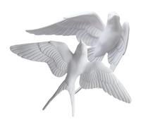 Sosoport Décoration Murale Hirondelle 3D en Résine Blanche 2 Pièces Légère et Facile à Nettoyer pour Maison Style Moderne et Rustique