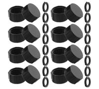 Sosoport Ensemble De 16 Bouchon Mâle pour Arroseur 3/4 Pouce Plastique Noir