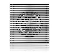 Sosoport Grande grille d'évacuation carrée en acier inoxydable 15 x 15 cm avec tige complète, design grand diamètre, pour jardin et cour extérieure, pour tuyaux de 100/110 mm