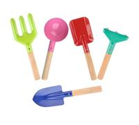 Sosoport Kit Outils de Jardinage à Main 1 Set Truelle en Fer Robuste et Râteau en Bois Multifonction pour Pelouses et Potagers