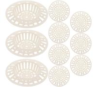 Sosoport Lot de 10 Filtres en Plastique pour Évier Cuisine et Salle de Bain, Crépines Rondes Blanches Filtration des Débris pour Caniveau de Sol