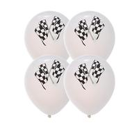 Sosoport Lot de 15 Ballons en Latex à Confettis Noirs et Blancs Drapeau de Course, Décoration Polyvalente et Attrayante pour Fête ou Remise de Diplômes