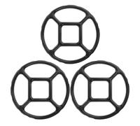 Sosoport Lot de 3 Supports Antidérapants pour Wok et Petite Casserole en Émail Noir, Résistants à Haute Température, Accessoires pour Cuisinière à Gaz, Usage Cuisson Vapeur et Friture