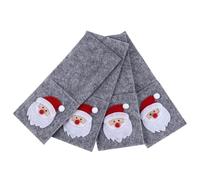 Sosoport Lot de 4 housses de vaisselle de Noël pour fourchette - Père Noël | Housse de fourchette de Noël avec motif festif, porte-couverts en tissu pour fêtes de vacances, tables à manger et événements