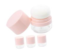 Sosoport Lot De 4 Mini Boîtes à Poudre Vides Rose, Récipient Portable en Plastique sans Miroir, Compact Et Étanche, pour Maquillage Voyage Et Usage Quotidien