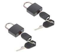 Sosoport Mini Cadenas en Laiton avec Clé, 2 Pièces, Serrure Anti-vol Facile à Ouvrir pour Valise et Trolley, Couleur Noire, Longueur 20mm