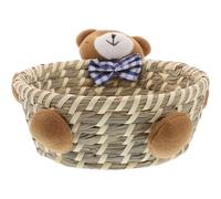 Sosoport Panier de Rangement en Osier Tressé à Motif Ours Bleu, Grand Format, Panier de Rangement pour Jouets et Vêtements, Décoration Maison pour Chambre D’garçon et Filles, Conteneur