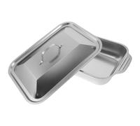 Sosoport Plat à Rôtir Rectangulaire avec Couvercle et Poignée en Acier Inoxydable Épais Profond pour Poisson et Légumes, pour Bbq et Repas en Famille