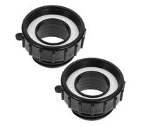 Sosoport Raccord de réservoir IBC, lot de 2, filetage fin 62 mm vers filetage grossier 60 mm, adaptateur pour vanne de cuve IBC, connecteur pour tuyau de jardin, noir
