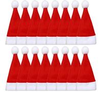 Sosoport Set De 25 Housses De Bouteilles De Vin De Noël Mini Chapeaux De Père Noël Décoration De Fête Festive en Tissu Porte-Couverts Colorés pour Dîner