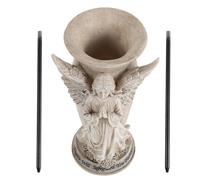 Sosoport Vase Funéraire Décoratif pour Tombe avec Motif Ange Urne Commémorative Matériau Résistant pour Décoration Extérieure de Cimetières