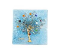 Sospiri Venezia Horloge de Table Verre Murano Mécanisme Silencieux Décoré Murrines et Feuille Or Idée Cadeau Fabriqué à la Main Made in Italy (14x14)