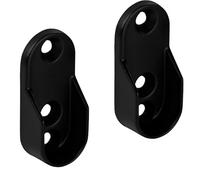 SOTECH 1 paire de supports de tringle 30 x 15 mm (montage latéral), métal revêtu noir, pour tringles à vêtements ovales, tringle de penderie