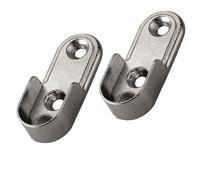 SOTECH 1 paire de supports pour tringle ovale 30 x 15 mm (montage latéral) en métal chromé poli, supports pour tringles à vêtements ovales, tringle de penderie