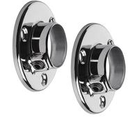 SOTECH 1 paire tringles à vêtements 25 mm chromé poli de supports | pour tubes ronds Ø en acier pour tringles d'armoire pour rondes Tringle