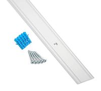 SOTECH 1 pièce 1000 x 30 x 2 mm Profilé de transition Cross en aluminium | argent anodisé Profilé de transition perforé avec vis et chevilles