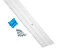 SOTECH 1 pièce 1000 x 37 x 2,5 mm Profilé de transition Cross en aluminium | argent anodisé Profilé de transition perforé avec vis et chevilles