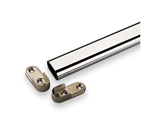 SOTECH 1 pièce Barre de penderie 1000 mm chromé OVAL 30 x 15 mm incl. | palier de barre d'armoire