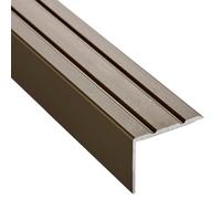 SOTECH 1 pièce Profilé pour escalier 1000 x 25 x 18 mm, autocollant, bronze | anodisé, profilé de bord en aluminium pour stratifié, carrelage, parquet etc