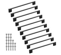 SOTECH 10 pièces poignées de meubles BLACKLINE XII BA 192 mm noir mat alu (longueur 224 mm, largeur 9 mm, hauteur 28 mm) poignées de vitrines poignées