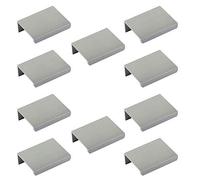 SOTECH 10 poignées de meubles Blankett Jane 50 mm Chromé mat BA 32 mm Poignées d'armoires à monter à l'intérieur de la façade, vis de fixation incluses