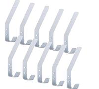 SOTECH 10 x Crochet à vêtements Loxten 142 x 20 x 45 mm blanc Patère en acier inoxydable Crochet mural avec Épaisseur de 3 mm Crochet pour vestes avec bords arrondis