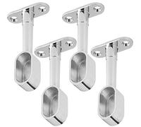 SOTECH 2 paires (4 pièces) Supports de tringle d'armoire Embout pour 2 tringles à vêtements ovales (30 x 15 mm) Chrome poli Réglable en hauteur 84-112 mm