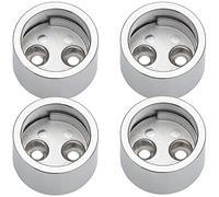 SOTECH 2 paires barre d'armoire 25 mm (4 pièces) de supports | de cylindriques chromés pour barres rondes de Ø de tube