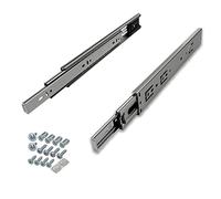 SOTECH 2 paires de Coulisse à sortie totale KV-35-H45-L650-SE-MS 650 mm à retour automatique, charge admissible 35 kg, glissière télescopique avec jeu de vis