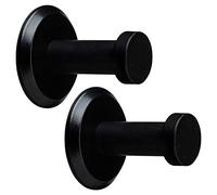 SOTECH 2 pièces patères TALEA véritable acier inoxydable massif noir mat Ø 10/15 mm longueur 30 mm longueur totale 33 mm crochet mural avec accroche-plaque avec montage encastré