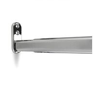 SOTECH 2 pièces Tige télescopique tube d'armoire réglable ovale/acier chromé/Longueur : 600-900 mm incl. 4 pièces de support de tige d'armoire