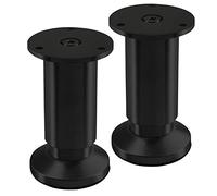 SOTECH 2 Pieds de Meuble Terra Hauteur 100 mm Noir anodisé Pieds d'armoire réglables en Hauteur jusqu'à 15 mm Max., Charge 250 kg/par Pied