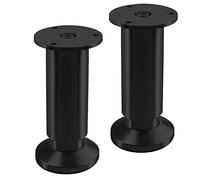 SOTECH 2 Pieds de Meuble Terra Hauteur 120 mm Noir anodisé Pieds de Table réglables en Hauteur jusqu'à Max. 15 mm, Charge jusqu'à 250 kg/par Pied