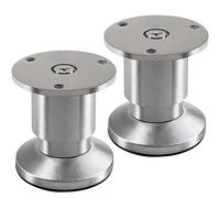 SOTECH 2 Pieds de Meuble Terra Hauteur 50 mm alu brossé Pieds de canapé réglables en Hauteur jusqu'à 15 mm Maxi, Charge 250 kg/par Pied