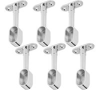 SOTECH 3 paires (6 pièces) Supports de tringle d'armoire embout pour 3 tringles à vêtements ovales (30 x 15 mm) Chrome poli Hauteur réglable 84-112 mm