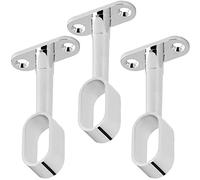 SOTECH 3 pièces Support de tringle d'armoire pour tringles à vêtements ovales (30 x 15 mm) Chrome poli Réglable en hauteur 84-112 mm