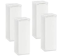 SOTECH 4 pcs. Pieds de Meubles Québec 120 mm (+ 10 mm) 40 x 40 mm Blanc Pieds de Meubles en Aluminium réglables en hauteur