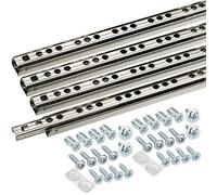 SOTECH 4 pièces (2 paires) Coulisses à billes 438 mm 17 mm Rainure Extension de tiroir - Glissières pour tiroirs - Système de coulisses pour tiroirs - Coulisse sortie partielle