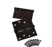 SOTECH 4 pièces Paumelles 101 x 101 x 2,5 mm Paumelle à visser en acier inox SS304 noir sur roulement à billes avec vis Charge admissible 75 kg
