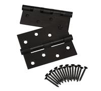 SOTECH 4 pièces Paumelles 101 x 76 x 2,5 mm Paumelle à visser en acier inox SS304 noir sur roulement à billes avec vis Charnière Capacité de charge 60 kg