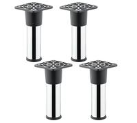 SOTECH 4 pièces Pieds de Meuble Alfa 100 mm (+ 10 mm) Ø 25 mm Chrome Poli Pieds de Meuble en Acier réglables en Hauteur